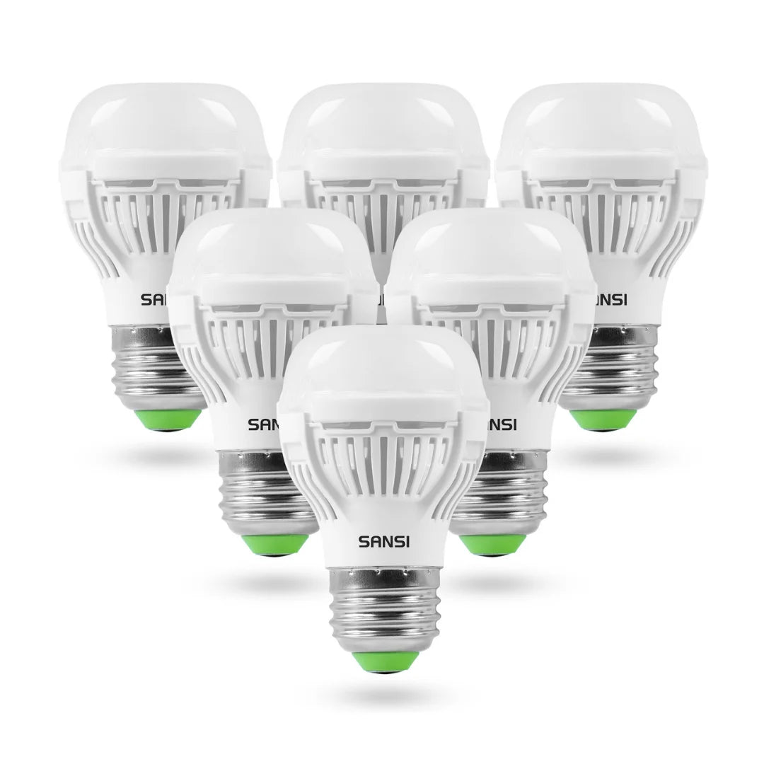 SANSI 60W Equivalent LED Light Bulbs, 22-Year Lifetime,  900 Lumens With Ceramic Technology,  Non-Dimmable, E26 Base, A15 Size, Energy-Efficient & Safe 9W For Home Lighting